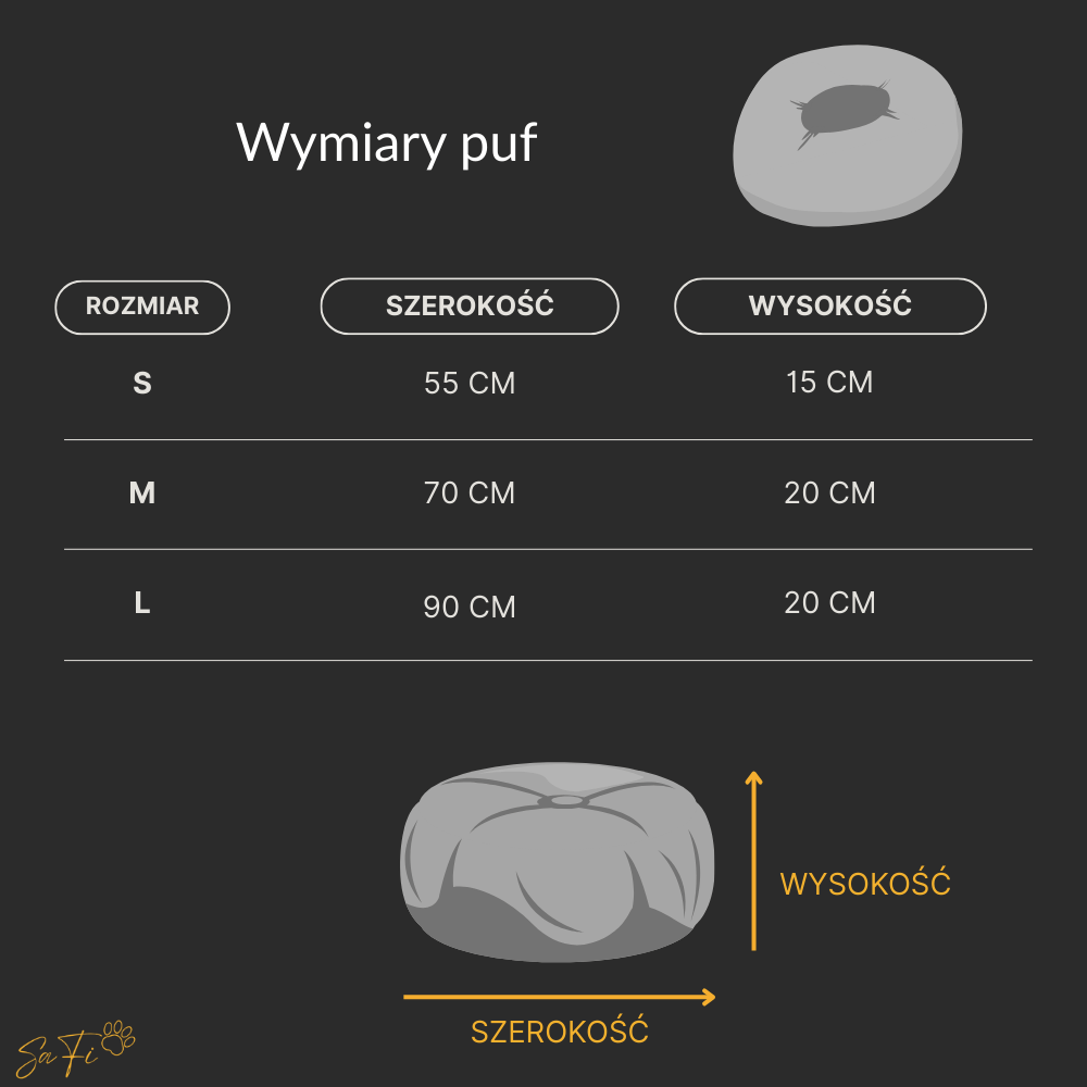 Wymiary puf